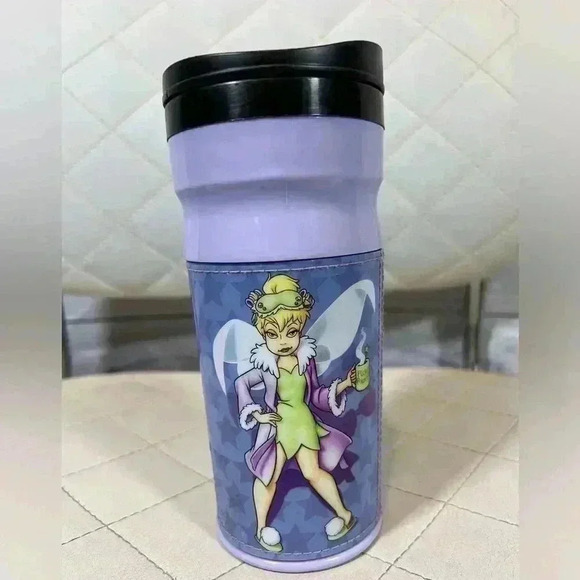Disney Tinkerbell Mornings Aren't Magical Travel Mug Tumbler 12 Oz Purple - Picture 1 of 4